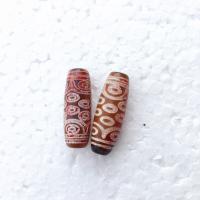 Natural Tibetan Agate Dzi Beads, anoint, DIY, red, 30mm, 5PCs/Bag, Sold By Bag