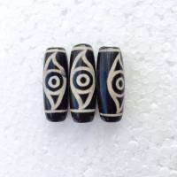 Natural Tibetan Agate Dzi Beads, DIY, black, 30mm, 10PCs/Bag, Sold By Bag