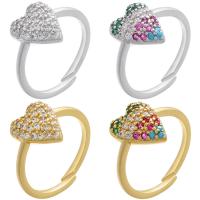 Cubic Zircon Brass Finger Ring, plated, micro pave cubic zirconia & for woman, more colors for choice, nickel, lead & cadmium free, 17x12x10.50mm, Sold By PC