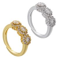 Cubic Zircon Brass Finger Ring plated micro pave cubic zirconia & for woman nickel lead & cadmium free Sold By PC
