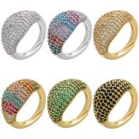 Cubic Zircon Brass Finger Ring, plated, micro pave cubic zirconia & for woman, more colors for choice, nickel, lead & cadmium free, 17x12.50mm, Sold By PC