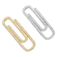 Brass Jewelry Connector, plated, micro pave cubic zirconia & for woman, more colors for choice, nickel, lead & cadmium free, 31x10mm, Sold By PC