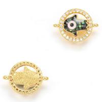 Brass Jewelry Connector with Abalone Shell plated for woman & with rhinestone nickel lead & cadmium free Sold By PC