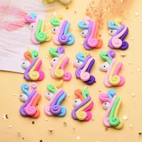 Mobile Phone DIY Decoration, Polymer Clay, Unicorn, epoxy gel, more colors for choice, 30-40mm, 50PCs/Bag, Sold By Bag