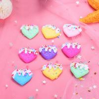 Mobile Phone DIY Decoration Polymer Clay with Zinc Alloy Heart epoxy gel 20-30mm Sold By Bag
