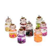 Shell Pendler, Glas, med Resin, Flaske, epoxy sticker, du kan DIY, flere farver til valg, 15x25mm, 10pc'er/Bag, Solgt af Bag