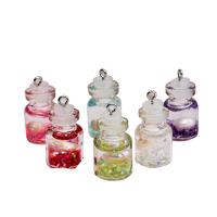 Shell Pendants, Glass, with Rhinestone & Plastic, Bottle, epoxy gel, DIY, more colors for choice, 18x25x27mm, Sold By PC