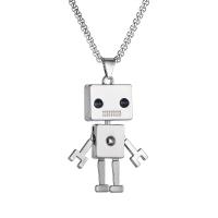 Titanium Steel Necklace Zinc Alloy with Titanium Steel Robot fashion jewelry & micro pave cubic zirconia & for man nickel lead & cadmium free Sold Per 28.35 Inch Strand