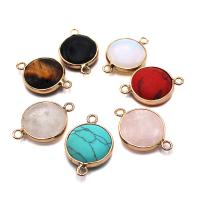 Natural Gemstone Cabochons, Tibetan Style, with Natural Stone, plated, fashion jewelry & DIY, more colors for choice, Sold By PC