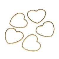 Stainless Steel Linking Ring, Heart, gold color plated, 18x20x1mm, Sold By PC