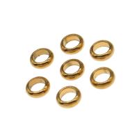 Stainless Steel Large Hole Beads, gold color plated, 6x6x2mm, Sold By PC