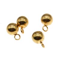 Bijoux pendentifs en acier inoxydable , Rond, Placage de couleur d'or, 12x8x8mm, Vendu par PC