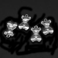 Bijoux pendentifs en acier inoxydable , ours, Placage de couleur argentée, 17x11x3mm, Vendu par PC