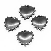 Pendientes Corazón de acero inoxidable, chapado en color de plata, 20x20x4mm, Vendido por UD