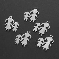 Stainless Steel Pendants, silver color plated, 16x15x1mm, Sold By PC