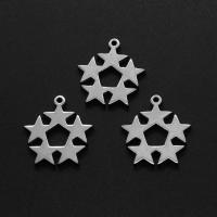 Stainless Steel Pendants Star silver color plated Sold By PC