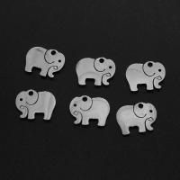 Stainless Steel Animal Pendants, Elephant, silver color plated, 11x14x1mm, Sold By PC