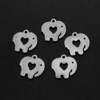 Stainless Steel Animal Pendants Elephant silver color plated Sold By PC