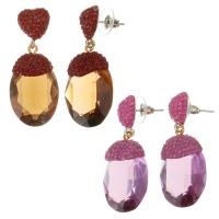Rhinestone Earring Rhinestone Clay Pave with Crystal & Zinc Alloy for woman 44mm Sold By Pair