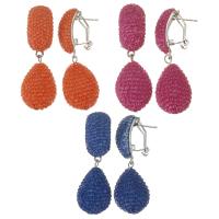 Rhinestone Earring Rhinestone Clay Pave with Zinc Alloy for woman 51mm Sold By Pair