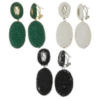 Rhinestone Earring Rhinestone Clay Pave with Zinc Alloy for woman 56mm Sold By Pair