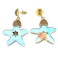 Rhinestone Earring Rhinestone Clay Pave with Crystal & Zinc Alloy for woman white 47mm Sold By Pair