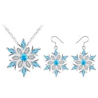 Zink Alloy Jewelry Sets, Snowflake, olika stilar för val & för kvinna & med strass, fler färger för val, 2.5cm,2.3cm, 10PC/Lot, Säljs av Lot