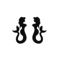 Stainless Steel Stud Earrings Mermaid plated fashion jewelry & for woman Sold By Pair
