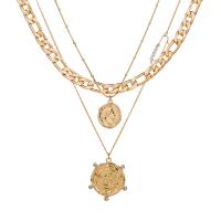 Mode Multi Layer halsband, Zink Alloy, med Plast Pearl, plated, mode smycken, guld, Säljs av Strand