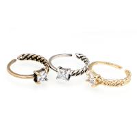 Mosaz Manžeta prst prsten, á, módní šperky & micro vydláždit kubické zirkony, více barev na výběr, 19mmX3mm, Prodáno By PC