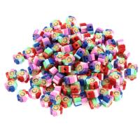 Polymer Clay Beads Flower stoving varnish DIY multi-colored 10mm Sold By Bag