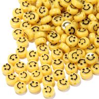 Acrylic Jewelry Beads, Smiling Face, printing, DIY, more colors for choice, 6x10mm, 100PCs/Bag, Sold By Bag