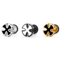 Stainless Steel Stud Earring, plated, for man & enamel, more colors for choice, 1.20x6x11mm, Sold By PC