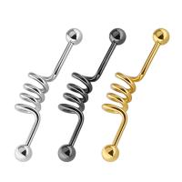 Titanium Steel Curved Barbell, plated, Unisex, more colors for choice, 43x5x11mm, Sold By PC
