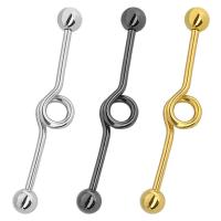 Titanium Steel Curved Barbell, plated, Unisex, more colors for choice, 42x5mm, Sold By PC