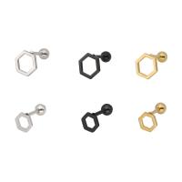 Titanium Steel Stud Earring, plated, Unisex & different size for choice, more colors for choice, 10PCs/Bag, Sold By Bag