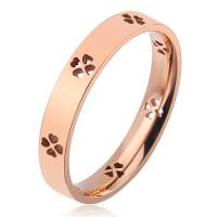 Titanium Steel Finger Ring, Round, plated, different size for choice & for woman & hollow, more colors for choice, 4mm, Sold By PC