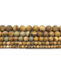 Natural Picture Jasper Beads, Round, polished, DIY & different size for choice, Sold By Strand