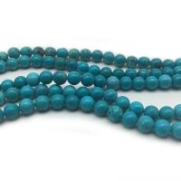 Turquoise Beads, Natural Turquoise, Round, polished, DIY & different size for choice, turquoise blue, Sold By Strand
