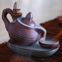 Backflow Incense Burner, Porcelain, plated, for home and office & durable, 85x125x80mm, Sold By PC