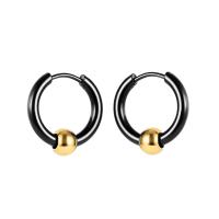 Titanium Steel Huggie Hoop Earring, fashion jewelry & for woman, black, 3Pairs/Lot, Sold By Lot