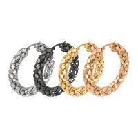 Titanium Steel Hoop σκουλαρίκι, επιχρυσωμένο, κοσμήματα μόδας, ασήμι, 30x30mm, Sold Με Ζεύγος
