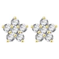 Cubic Zirconia Micro Pave Brass Earring, with Cubic Zirconia, plated, fashion jewelry & for woman, more colors for choice, 11.50x11.50mm, Sold By Pair