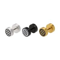 Titanium Steel Stud Earring, plated, fashion jewelry & Unisex, more colors for choice, 8x1.20x6mm, Sold By PC
