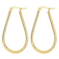 Stainless Steel Hoop Earring plated fashion jewelry & for woman 40mm Sold By Pair