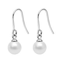 Stainless Steel Drop Earring with Plastic Pearl plated fashion jewelry & for woman Sold By Pair