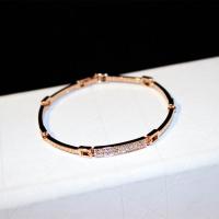 Tibetan Style Bracelet, rose gold color plated, for woman & with rhinestone, nickel, lead & cadmium free, Sold Per Approx 6.7 Inch Strand