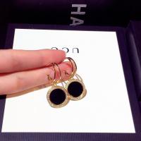Zinc Alloy Drop Earring Flat Round gold color plated for woman & with rhinestone nickel lead & cadmium free Sold By Pair