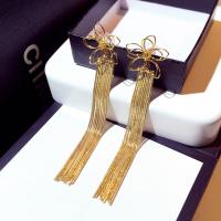 Tibetan Style Tassel Earring, Flower, plated, for woman & hollow, more colors for choice, nickel, lead & cadmium free, 116x26mm, Sold By Pair