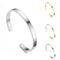 Stainless Steel Cuff Bangle plated Unisex & adjustable 65mm 8mm 1.8mm Sold By PC